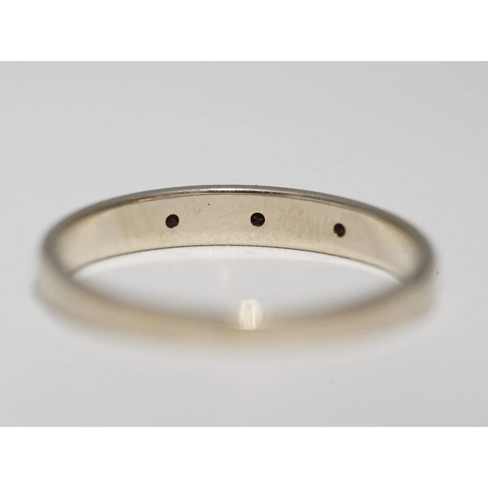 Men's Vintage 14k Solid White Gold Natural Single Cut Diamond Ring - Size 11.25